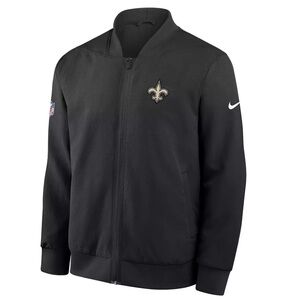 Nike Men's New Orleans Saints Black Logo Bomber Jacket Large   New